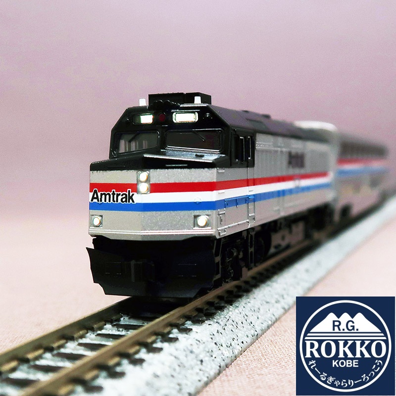 (106-3530+3531) Amtrak F40PH w/Ditchlights+Superliner I Phase3 10 Cars Set