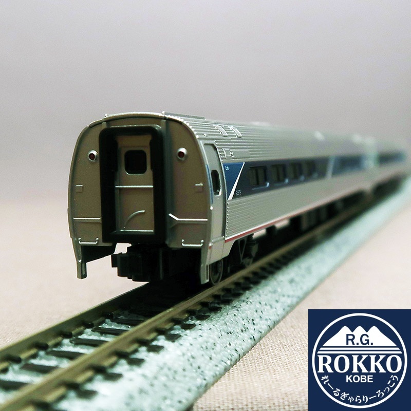 (106-8021+6295+6296) Amfleet Ⅰ+ⅡAmtrak Coach+Cafe+Sleeper Ph7 8 Cars Set